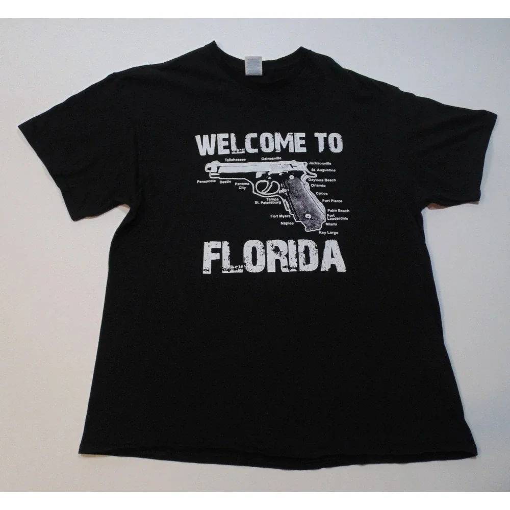 Welcome To Florida Pro Gun Rights Florida Map Men's‎ XL T-shirt Delta Pro Weight